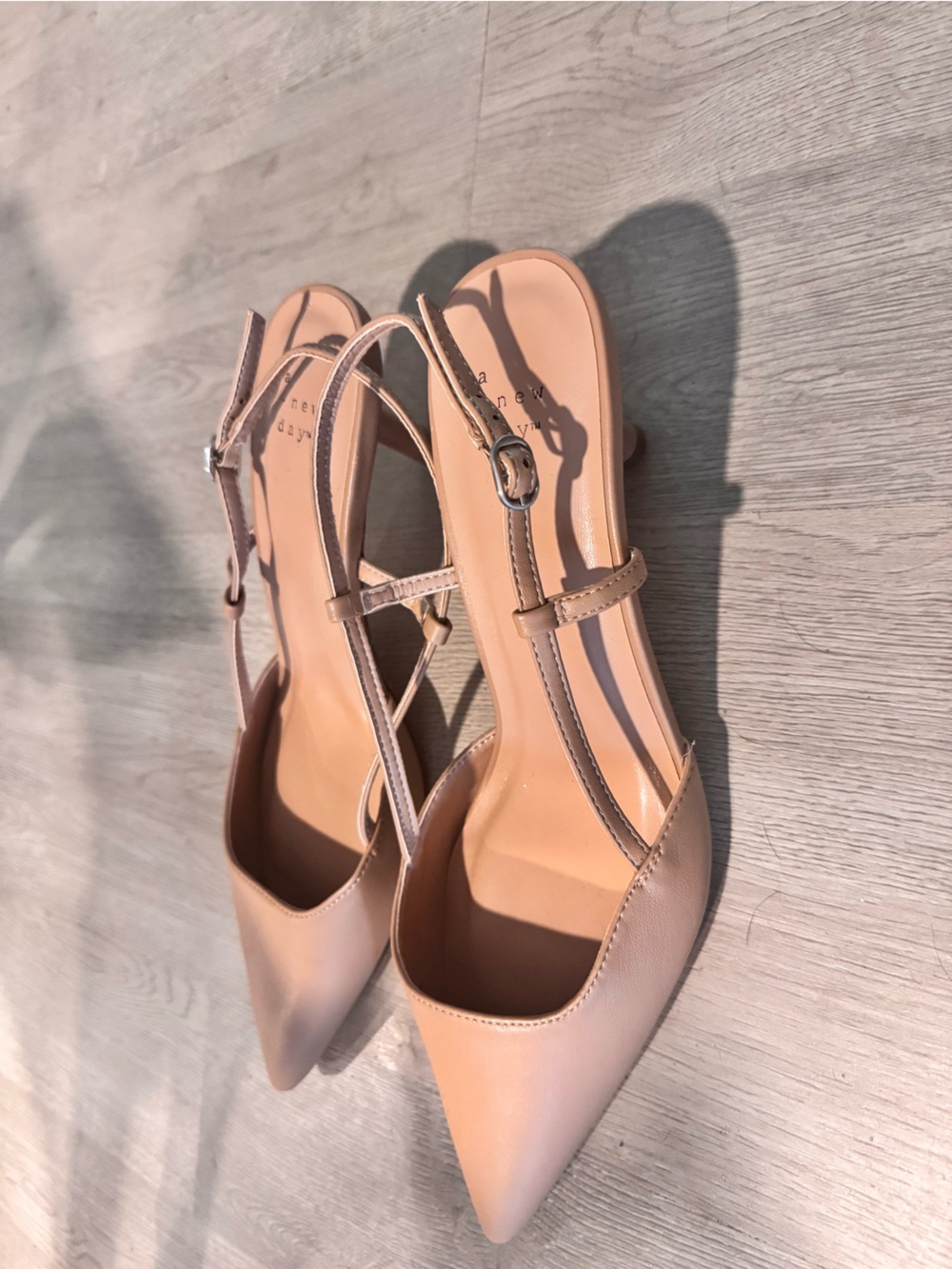 a new day Blush Pointed-Toe Slingback Heels